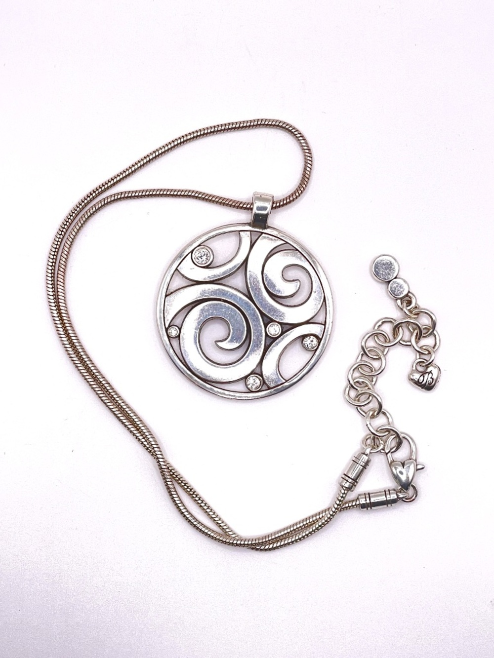 Brighton London Groove Silver Tone  Pendant Necklace